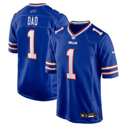 Men's Buffalo Bills Number 1 Dad Royal Game Jersey