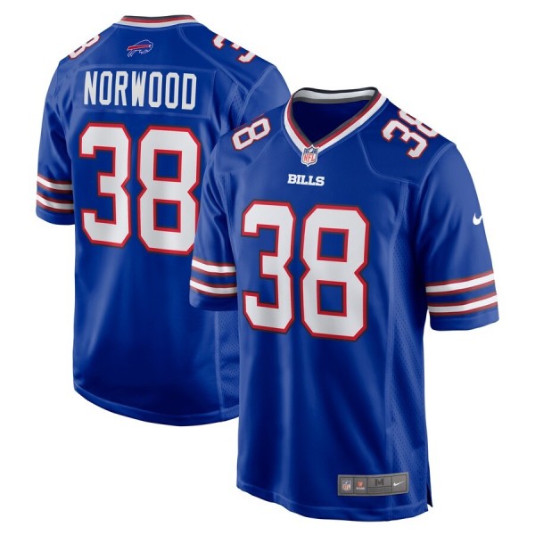 Men's Buffalo Bills Tre Norwood Royal Team Game Jersey