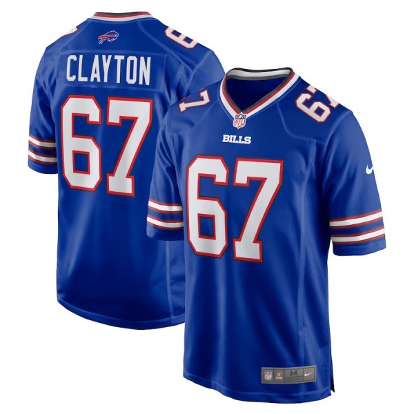 Men's Buffalo Bills Travis Clayton Royal Game Jersey