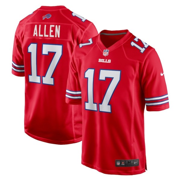 Men's Buffalo Bills Josh Allen Red Alternate Game Jersey