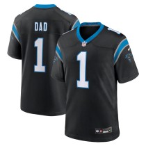 Men's Carolina Panthers Number 1 Dad Black Game Jersey