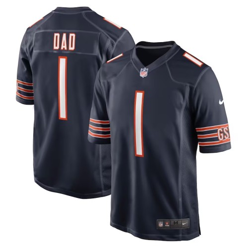 Men's Chicago Bears Number 1 Dad Navy Game Jersey
