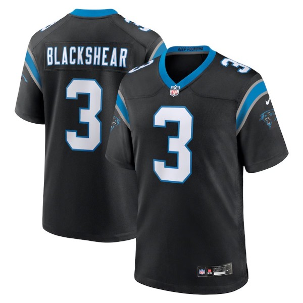 Men's Carolina Panthers Raheem Blackshear Black Team Game Jersey