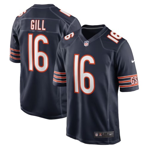 Men's Chicago Bears Trenton Gill Navy Game Player Jersey