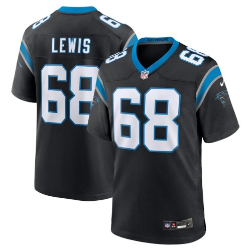 Men's Carolina Panthers Damien Lewis Black Game Jersey