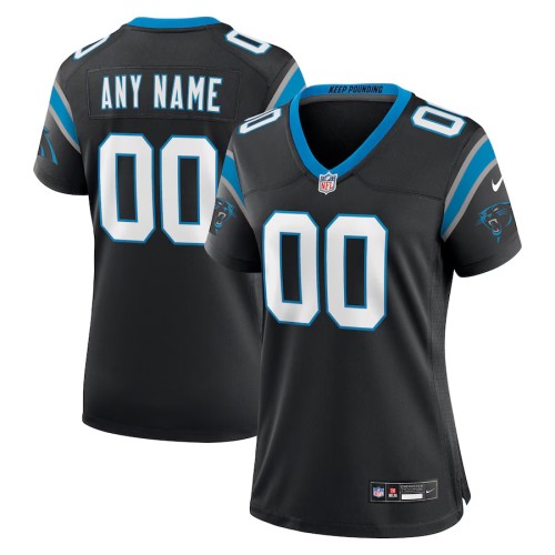 Women's Carolina Panthers Black Custom Game Jersey