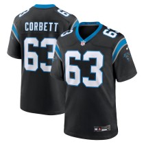 Men's Carolina Panthers Austin Corbett Black Team Game Jersey