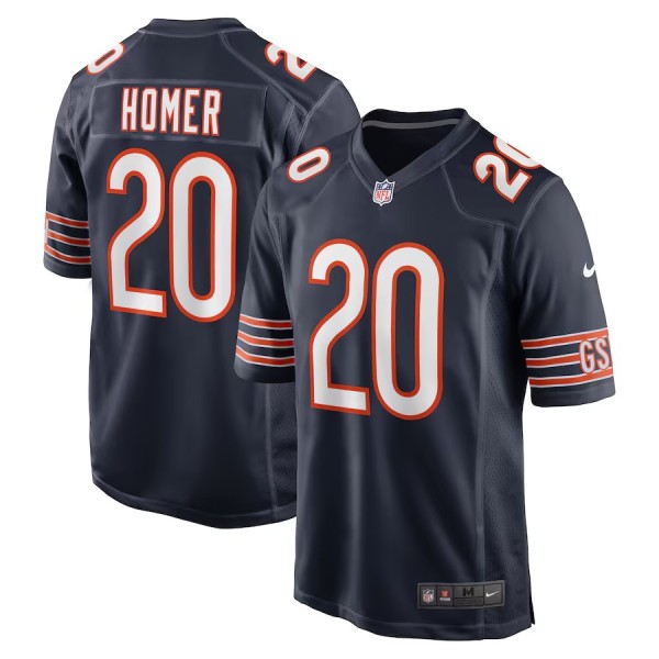 Men's Chicago Bears Travis Homer Navy Game Player Jersey