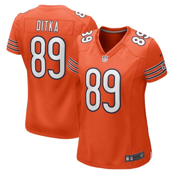 Women's Chicago Bears Mike Ditka Orange Retired Player Jersey