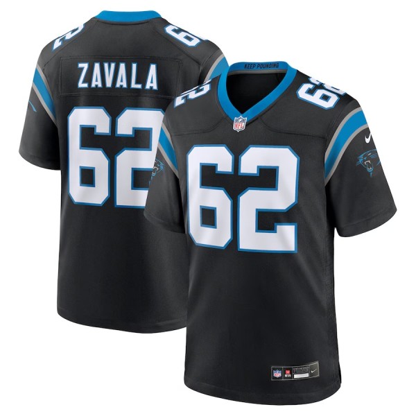 Men's Carolina Panthers Chandler Zavala Black Game Jersey