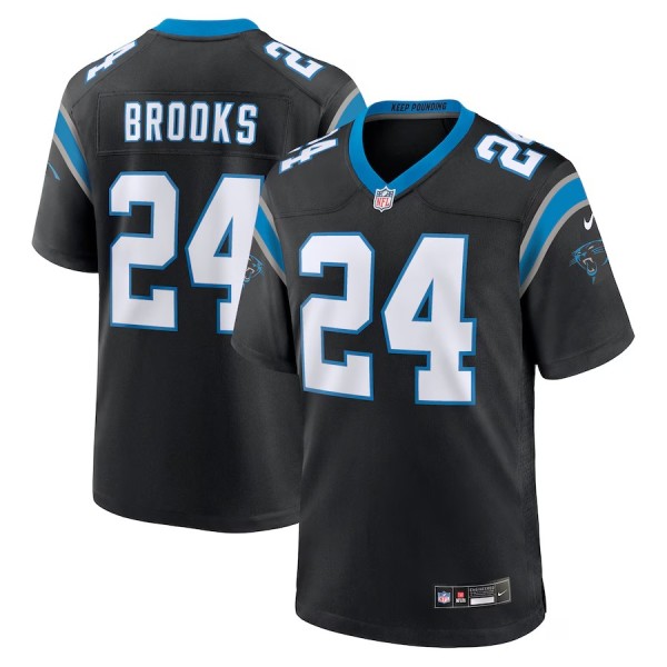 Men's Carolina Panthers Jonathon Brooks Black Game Jersey