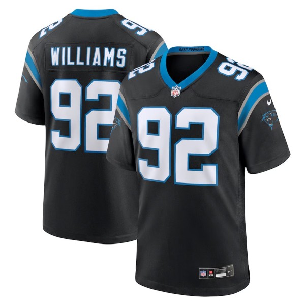 Men's Carolina Panthers Raequan Williams Black Team Game Jersey