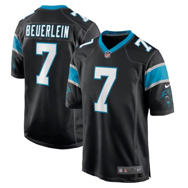 Men's Carolina Panthers Steve Beuerlein Black Retired Player Jersey