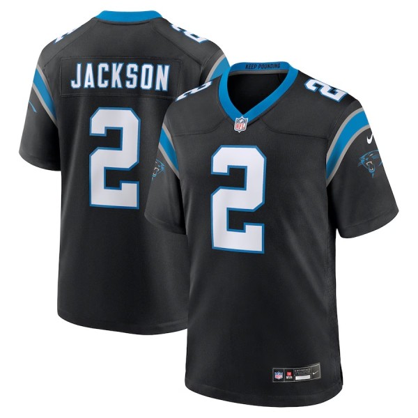 Men's Carolina Panthers Mike Jackson Black Game Jersey