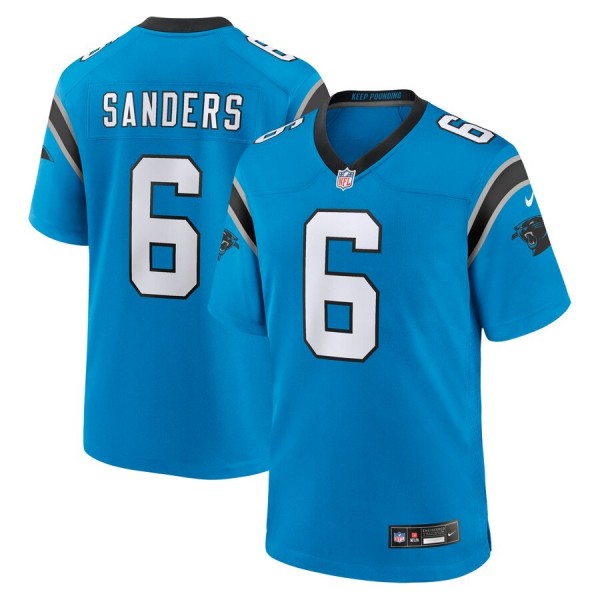 Men's Carolina Panthers Miles Sanders Blue Team Game Jersey