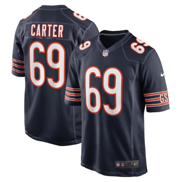 Men's Chicago Bears Ja'Tyre Carter Navy Game Player Jersey