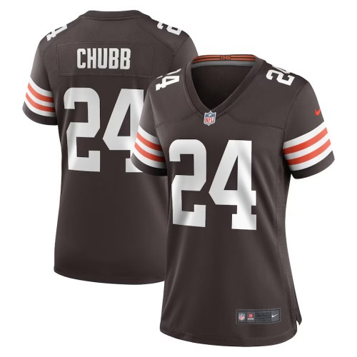 Women's Cleveland Browns Nick Chubb Brown Team Game Jersey