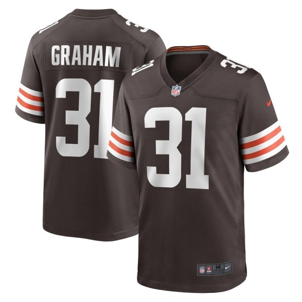Men's Cleveland Browns Thomas Graham Jr. Brown Team Game Jersey