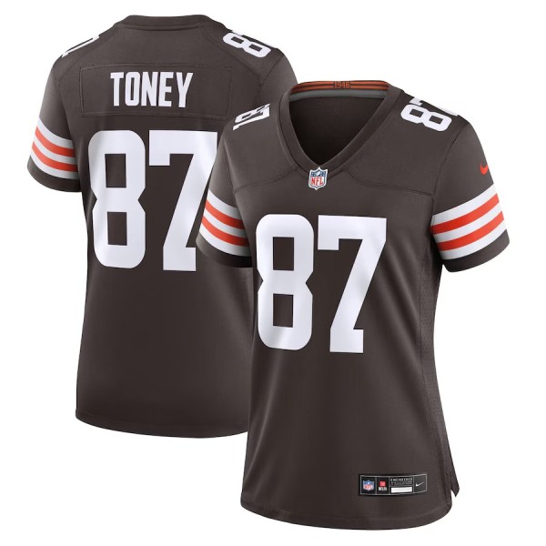 Women's Cleveland Browns Kadarius Toney Brown Team Game Jersey