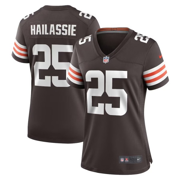 Women's Cleveland Browns Kahlef Hailassie Brown Team Game Jersey