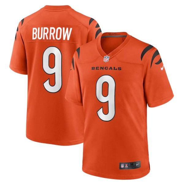 Youth Cincinnati Bengals Joe Burrow Orange Game Jersey