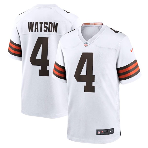 Men's Cleveland Browns Deshaun Watson White Game Jersey