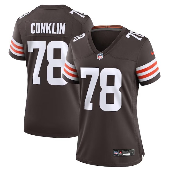 Women's Cleveland Browns Jack Conklin Brown Game Jersey