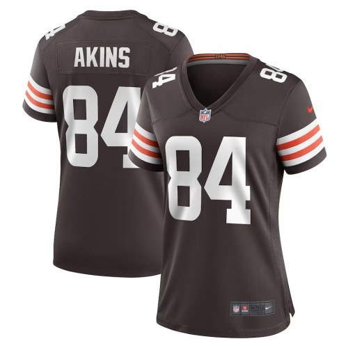 Women's Cleveland Browns Jordan Akins Brown Team Game Jersey
