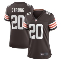 Women's Cleveland Browns Pierre Strong Jr. Brown Team Game Jersey