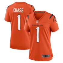 Women's Cincinnati Bengals Ja'Marr Chase Orange Game Jersey