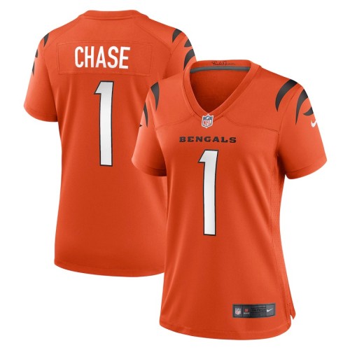 Women's Cincinnati Bengals Ja'Marr Chase Orange Game Jersey