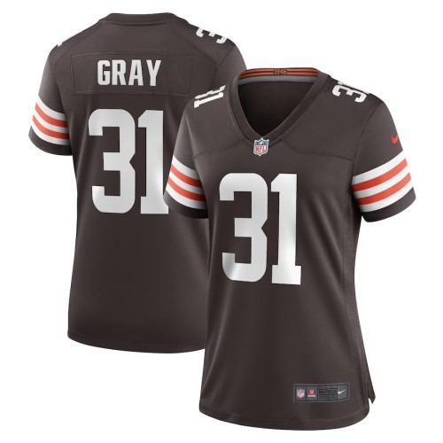 Women's Cleveland Browns Vincent Gray Brown Team Game Jersey