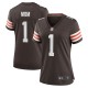 Women's Cleveland Browns Number 1 Mom Brown Game Jersey