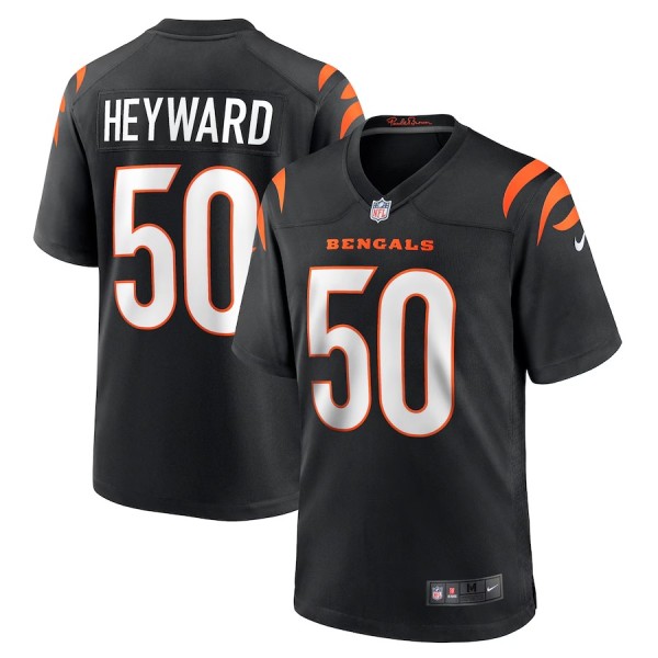 Men's Cincinnati Bengals Shaka Heyward Black Team Game Jersey