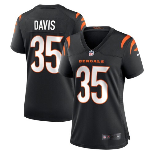 Women's Cincinnati Bengals Jalen Davis Black Game Player Jersey