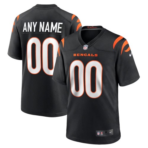 Men's Cincinnati Bengals Black Logo Game Custom Jersey