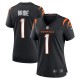 Women's Cincinnati Bengals Number 1 Bride Black Game Jersey