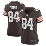 Women's Cleveland Browns Jordan Akins Brown Game Player Jersey