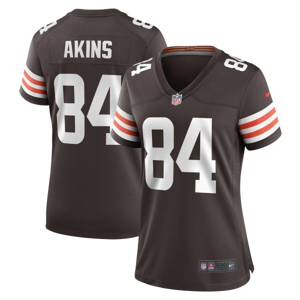 Women's Cleveland Browns Jordan Akins Brown Game Player Jersey