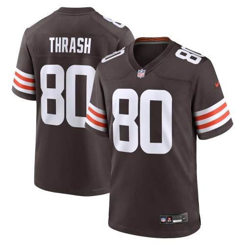 Men's Cleveland Browns Jamari Thrash Brown Team Game Jersey