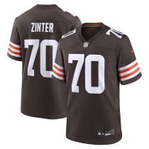 Men's Cleveland Browns Zak Zinter Brown Team Game Jersey