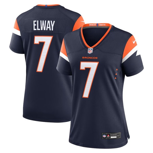 Women's Denver Broncos John Elway Navy Mile High Collection Retired Player Alternate Game Jersey