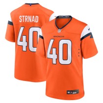 Men's Denver Broncos Justin Strnad Orange Team Game Jersey
