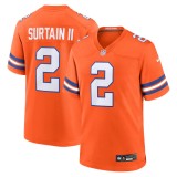 Men's Denver Broncos Patrick Surtain II Orange Mile High Collection 1977 Throwback Player Game Jersey