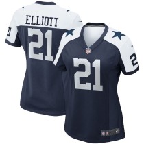 Women's Dallas Cowboys Ezekiel Elliott Navy Alternate Game Team Jersey
