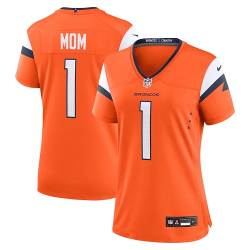 Women's Denver Broncos Orange #1 Mom Game Jersey
