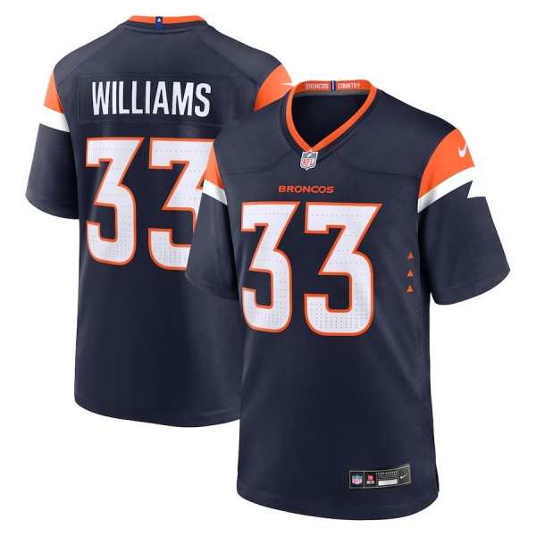 Men's Denver Broncos Javonte Williams Navy Mile High Collection Alternate Game Jersey
