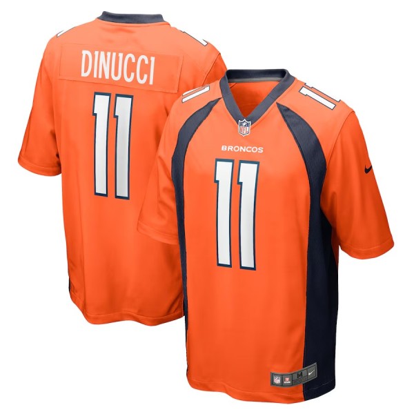 Men's Denver Broncos Ben DiNucci Orange Team Game Jersey