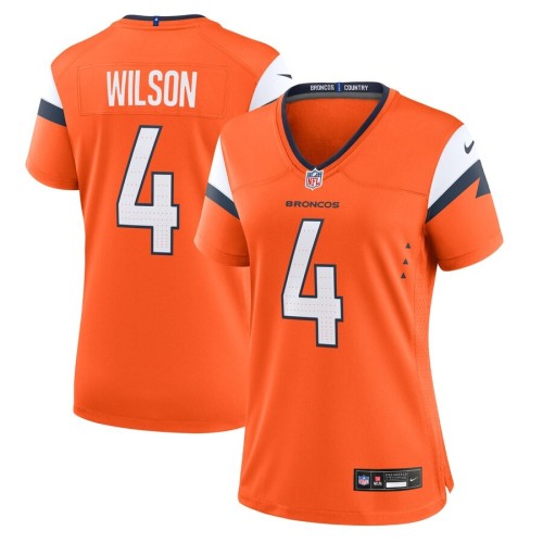 Women's Denver Broncos Zach Wilson Orange Team Game Jersey