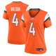 Women's Denver Broncos Zach Wilson Orange Team Game Jersey